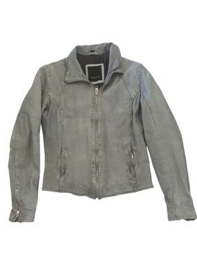 Mauritius Women's Light Gray Lamb’s Leather Zip-Front Jacket